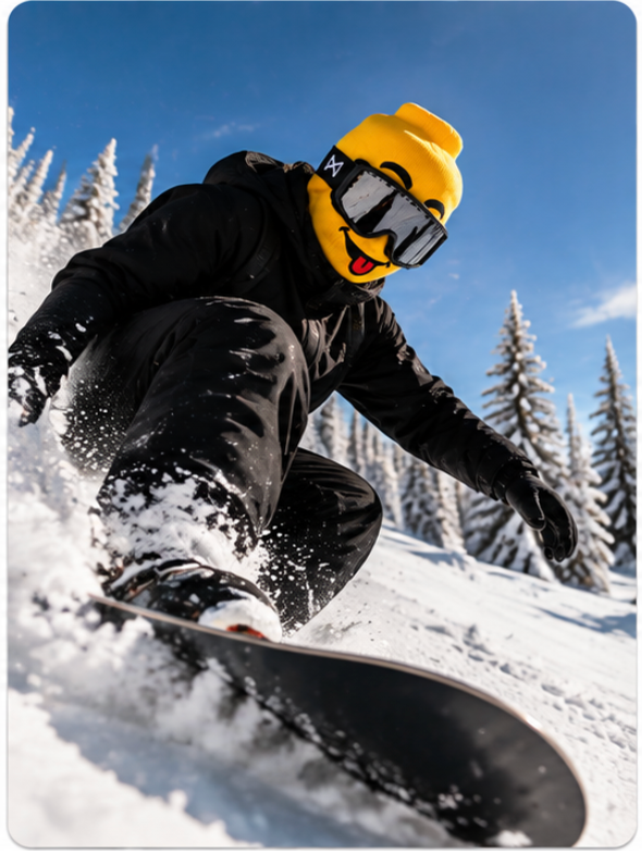 Close-up of the FacePlant Brick ski mask